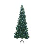 Árbol de Navidad Artificial de Esquina Verde 240 cm PVC y Metal