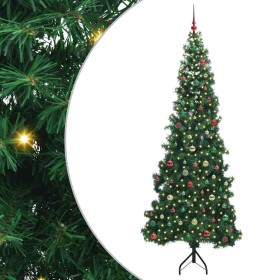 Árbol de Navidad Artificial de Esquina Verde 240 cm PVC y Metal