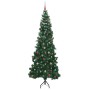 Árbol de Navidad Artificial de Esquina Verde 240 cm PVC y Metal