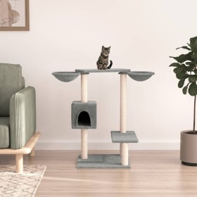 Rascador para gatos con postes gris claro 82 cm