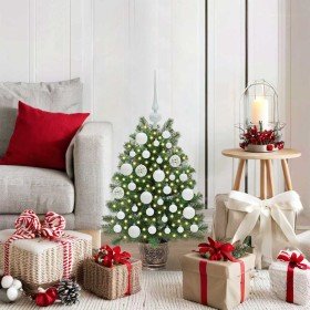 Árbol de Navidad artificial con 150 LED Verde 75 cm PE y PVC