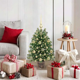 Árbol de Navidad artificial con 150 LED Verde 75 cm PE y PVC