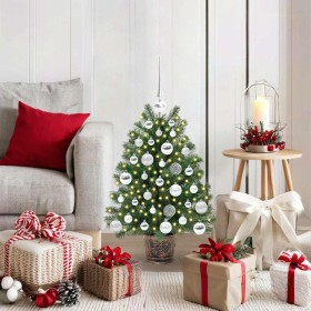 Árbol de Navidad artificial con 150 LED Verde 75 cm PE y PVC
