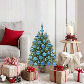 Árbol de Navidad artificial con 150 LED Verde 75 cm PE y PVC