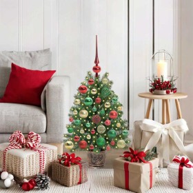 Árbol de Navidad artificial con 150 LED Verde 75 cm PE y PVC