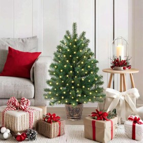 Árbol de Navidad artificial con 150 LED Verde 90 cm PE y PVC