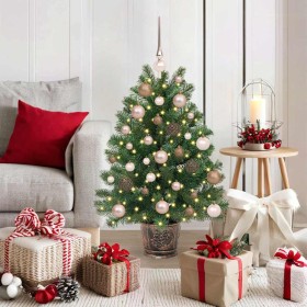 Árbol de Navidad artificial con 150 LED Verde 90 cm PE y PVC