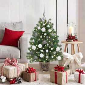 Árbol de Navidad artificial con 150 LED Verde 90 cm PE y PVC
