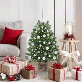 Árbol de Navidad artificial con 150 LED Verde 95 cm PE y PVC