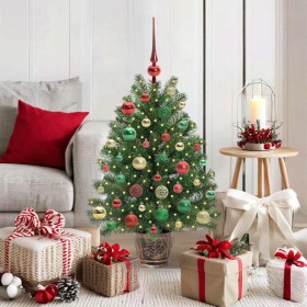 Árbol de Navidad artificial con 150 LED Verde 95 cm PE y PVC