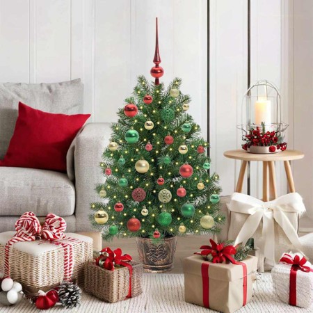 Árbol de Navidad artificial con 150 LED Verde 95 cm PE y PVC