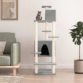 Cat scratching post with light gray sisal posts 154 cm by vidaXL, Cat furniture - Ref: Foro24-171772, Price: 63,69 €, Discoun...