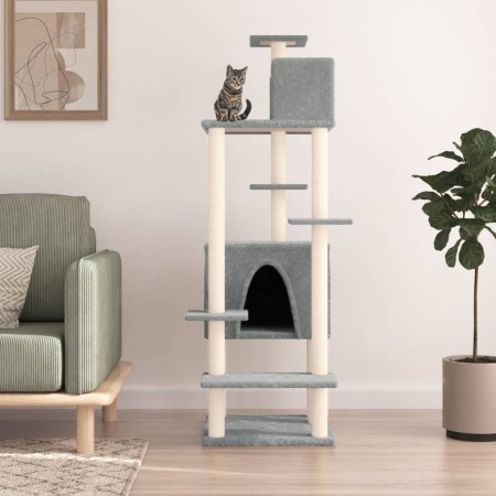 Katzenkratzbaum mit hellgrauen Sisalstämmen, 154 cm von vidaXL, Katzenmöbel - Ref: Foro24-171772, Preis: 64,64 €, Rabatt: %
