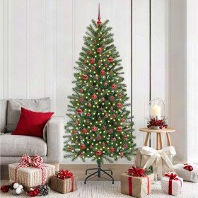 Árbol de Navidad artificial con 300 LED Verde 180 cm PE y PVC