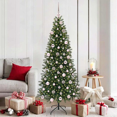 Árbol de Navidad artificial con 300 LED Verde 180 cm PE y PVC