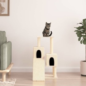 Rascador para gatos con postes de sisal color crema 82 cm de vidaXL, Mobiliario para gatos - Ref: Foro24-171777, Precio: 44,8...