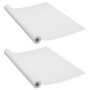 Láminas autoadhesivas muebles 2 uds PVC madera blanca 500x90 cm