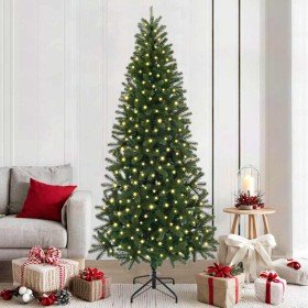 Árbol de Navidad artificial con 300 LED Verde 210 cm PE y PVC