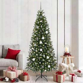 Árbol de Navidad artificial con 300 LED Verde 210 cm PE y PVC