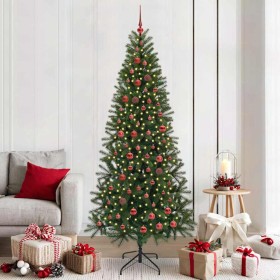 Árbol de Navidad artificial con 300 LED Verde 210 cm PE y PVC