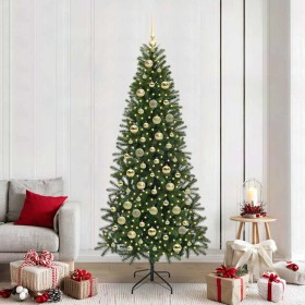 Árbol de Navidad artificial con 300 LED Verde 210 cm PE y PVC