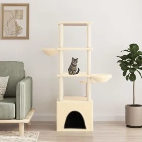 Cat scratching post with cream sisal posts 147 cm by vidaXL, Cat furniture - Ref: Foro24-171780, Price: 68,99 €, Discount: %