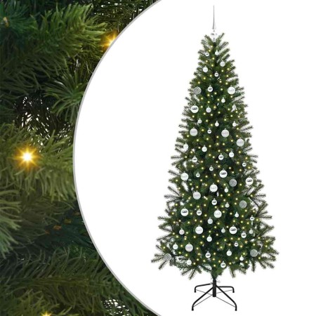 Árbol de Navidad artificial con 300 LED Verde 210 cm PE y PVC