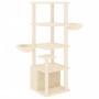 Rascador para gatos con postes de sisal color crema 147 cm de vidaXL, Mobiliario para gatos - Ref: Foro24-171780, Precio: 69,...