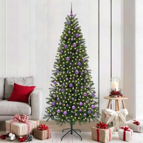 Árbol de Navidad artificial con 300 LED Verde 210 cm PE y PVC