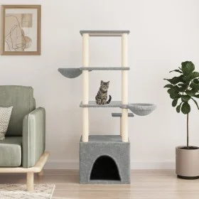 Cat scratcher with light gray sisal posts 147 cm by vidaXL, Cat furniture - Ref: Foro24-171781, Price: 74,75 €, Discount: %