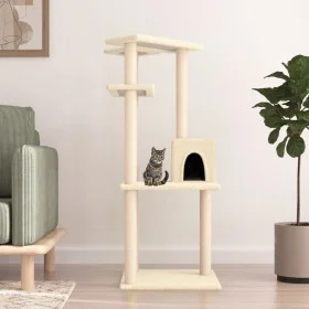 Cat scratcher with cream-colored sisal posts 123 cm tall by vidaXL, Cat furniture - Ref: Foro24-171783, Price: 48,62 €, Disco...