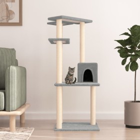 Cat scratching post with light gray sisal posts 123 cm by vidaXL, Cat furniture - Ref: Foro24-171784, Price: 40,00 €, Discoun...