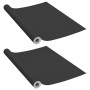 Láminas autoadhesivas muebles 2 uds PVC negro 500x90 cm