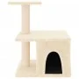 Rascador para gatos con postes de sisal color crema 48 cm de vidaXL, Mobiliario para gatos - Ref: Foro24-171786, Precio: 30,2...