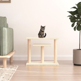 Katzenkratzbäume mit cremefarbenen Plattformen 62,5cm von vidaXL, Katzenmöbel - Ref: Foro24-172046, Preis: 43,21 €, Rabatt: %