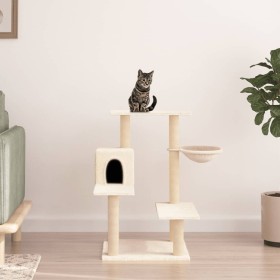 Katzenkratzbaum mit cremefarbenen Sisalstämmen, 82,5 cm von vidaXL, Katzenmöbel - Ref: Foro24-172385, Preis: 54,15 €, Rabatt: %