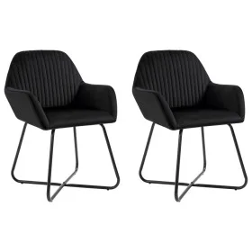 Esszimmerstühle 2 Einheiten aus schwarzem Samt von vidaXL, Essstühle - Ref: Foro24-249805, Preis: 159,09 €, Rabatt: %