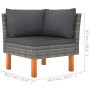Set de muebles de jardín 8 pzas y cojines ratán sintético gris