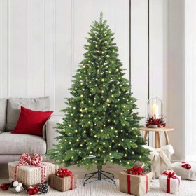 Árbol de Navidad artificial con 300 LED Verde 180 cm PE y PVC