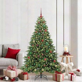 Árbol de Navidad artificial con 300 LED Verde 180 cm PE y PVC