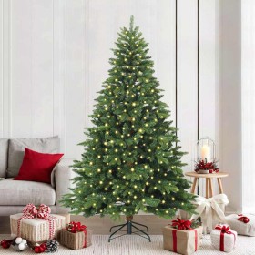 Árbol de Navidad artificial con 300 LED Verde 210 cm PE y PVC