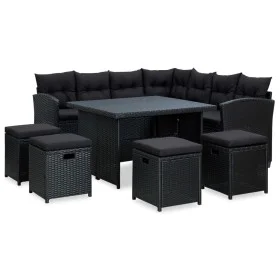 6-piece garden furniture set and black synthetic rattan cushions by vidaXL, Garden sets - Ref: Foro24-315230, Price: 857,30 €...