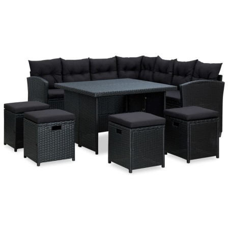 6-piece garden furniture set and black synthetic rattan cushions by vidaXL, Garden sets - Ref: Foro24-315230, Price: 863,81 €...