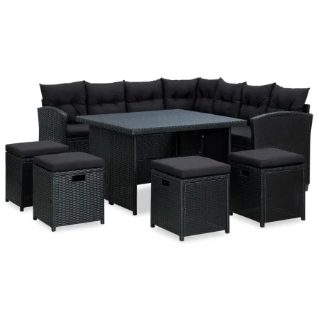 6-piece garden furniture set and black synthetic rattan cushions by vidaXL, Garden sets - Ref: Foro24-315230, Price: 857,30 €...
