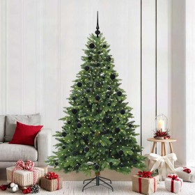 Árbol de Navidad artificial con 300 LED Verde 210 cm PE y PVC