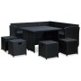 6-piece garden furniture set and black synthetic rattan cushions by vidaXL, Garden sets - Ref: Foro24-315230, Price: 863,81 €...