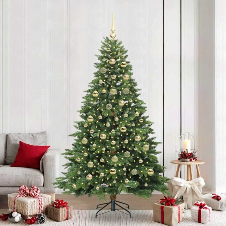 Árbol de Navidad artificial con 300 LED Verde 210 cm PE y PVC