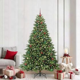 Árbol de Navidad artificial con 300 LED Verde 210 cm PE y PVC