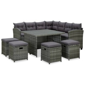 6-piece garden furniture set with gray synthetic rattan cushions by vidaXL, Garden sets - Ref: Foro24-315231, Price: 774,71 €...