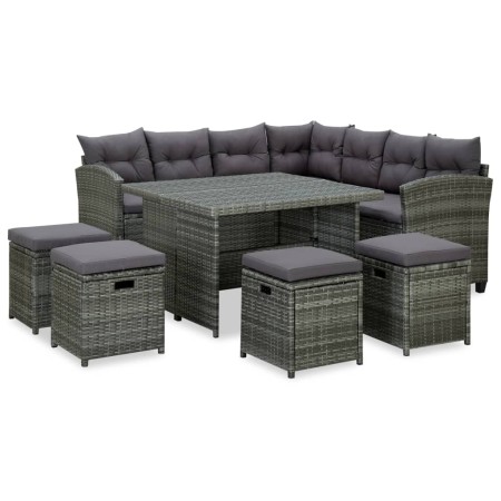 Set mit 6 Gartenmöbeln und Kissen synthetisches Rattangrau von vidaXL, Gartensets - Ref: Foro24-315231, Preis: 606,98 €, Raba...